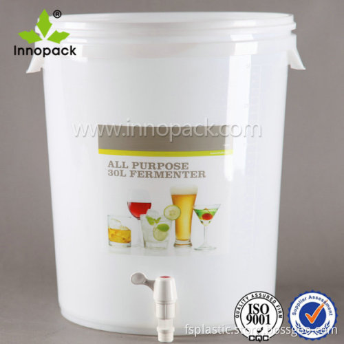 30 L plastic fermenter with hole on lid and faucet wholesale